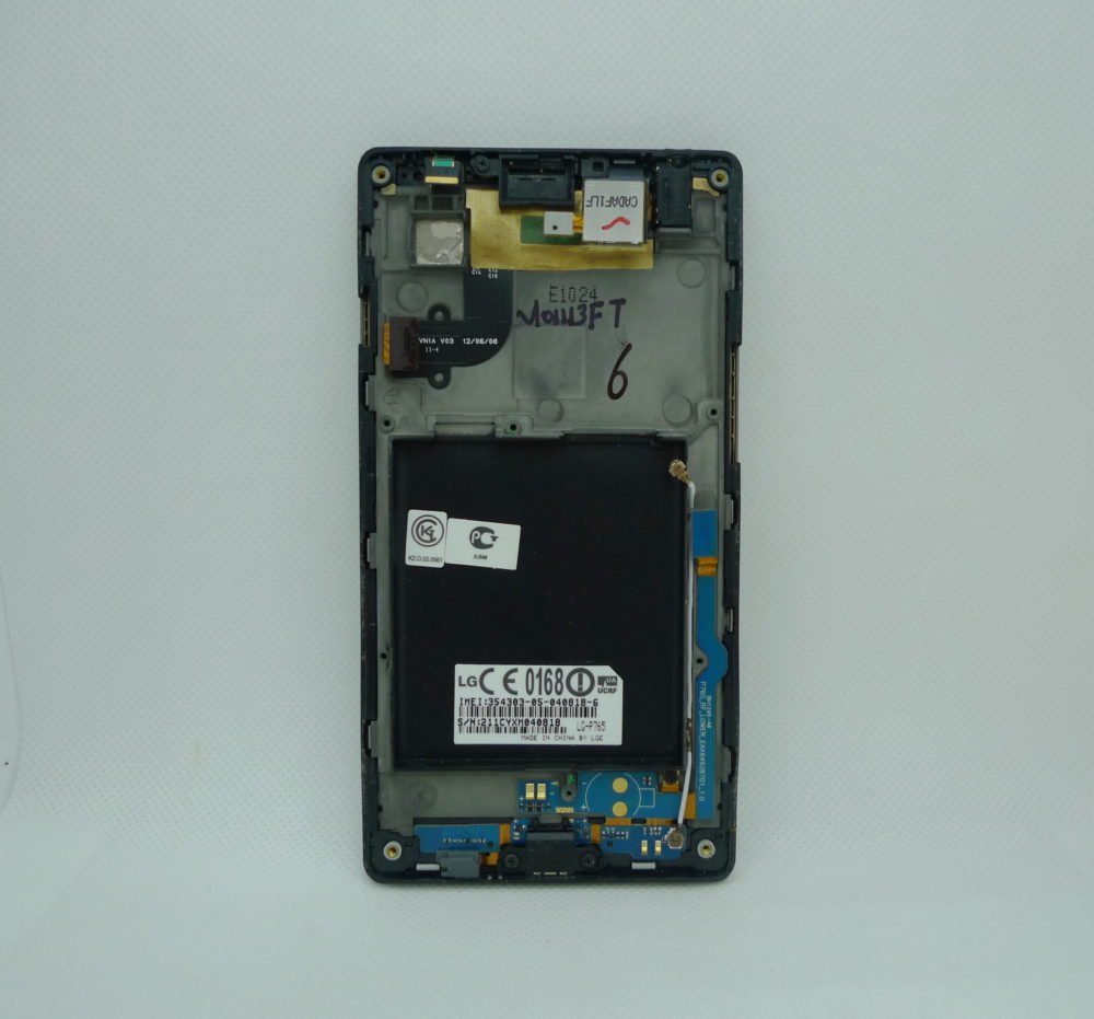Дисплейный модуль в рамке LG-P765 (черный) (снятый, оригинал, мелкие царапины) — изображение 2