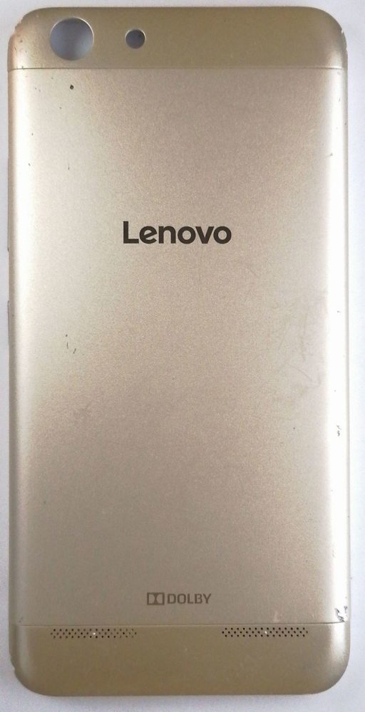 Задняя крышка Lenovo K5 Plus+толкатели кнопок включения,. громкости (золото) (снятый, оригинал)