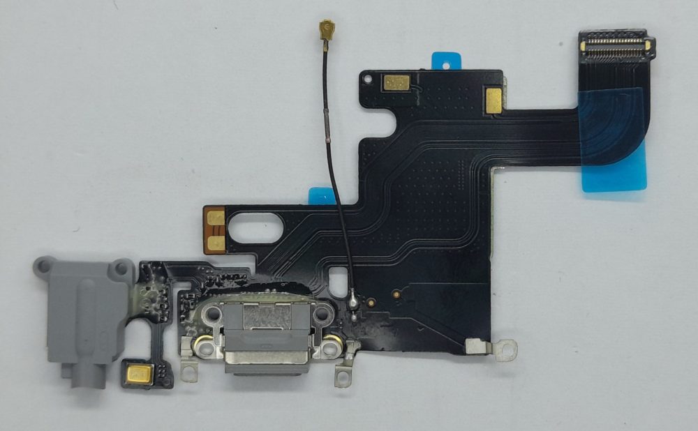 iPhone 6 Шлейф системный разъем + разъем гарнитуры + микрофон (серый)