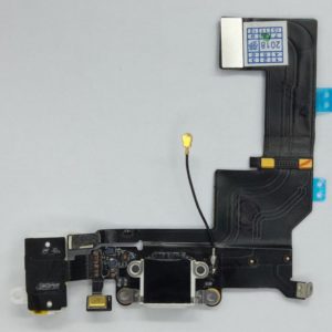 iPhone 5s Шлейф системный разъем + разъем гарнитуры + микрофон (белый) (снятый, оригинал)
