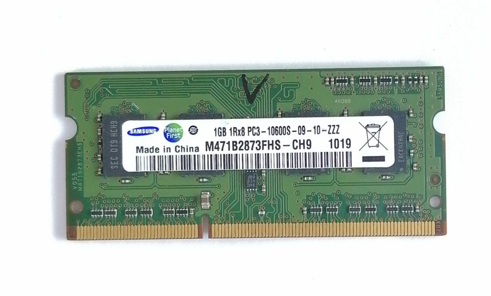 ОЗУ-DDR 3 1Gb (1R8x8 PC3-10600-09-10-ZZZ) (снятый, оригинал)