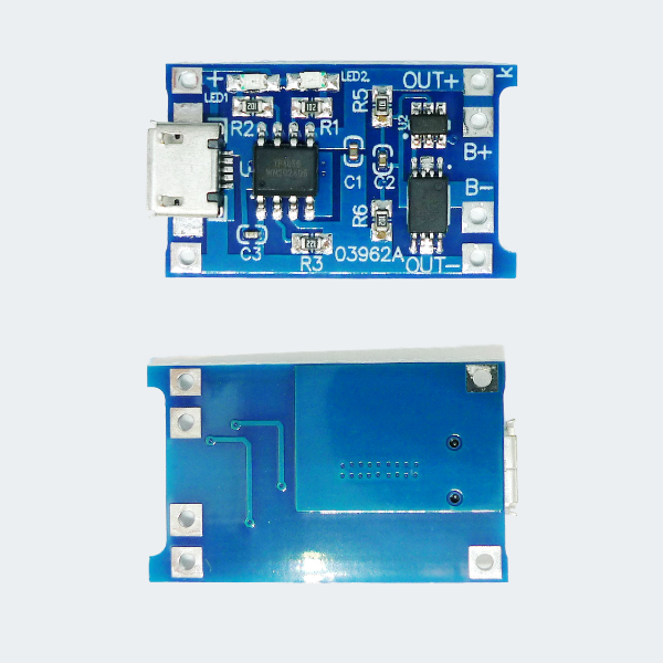 Плата зарядки Li-Ion аккумулятора, элемента 18650, Micro-usb — изображение 2